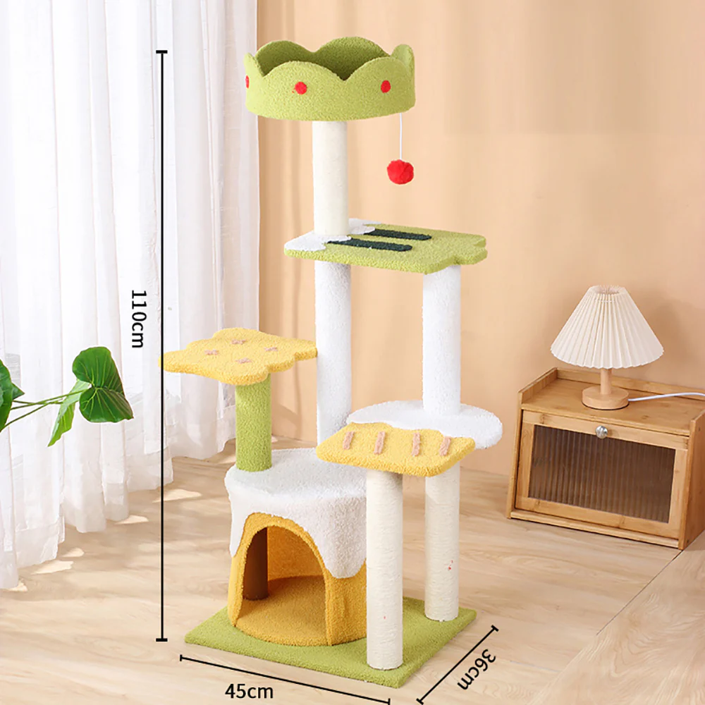 Ice Cream Multi-Level Sisal Cat House And Tree - Large 110x36x45cm - Image 2