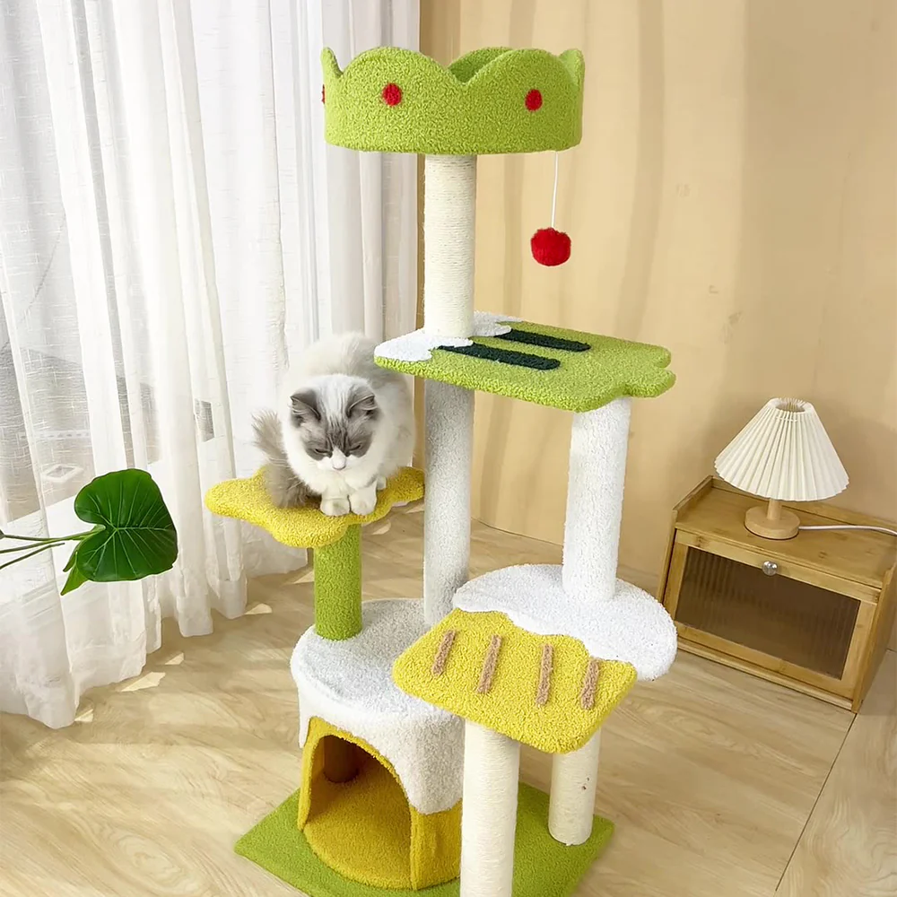 Ice Cream Multi-Level Sisal Cat House And Tree - Large 110x36x45cm - Image 3