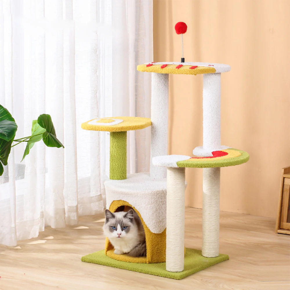 Ice Cream Multi-Level Sisal Cat House And Tree - Large 110x36x45cm - Image 4