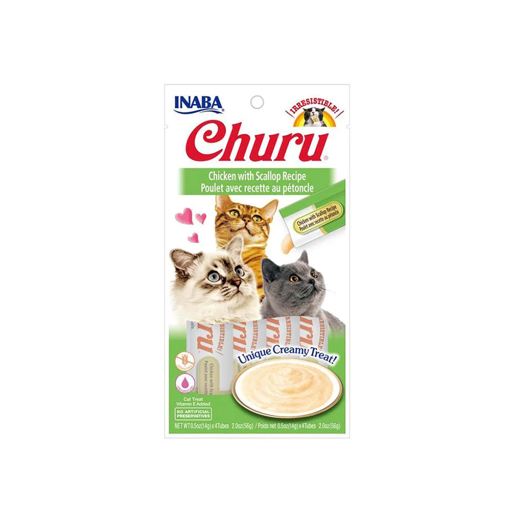 INABA Churu Chicken with Scallop Recipe Cat Treats