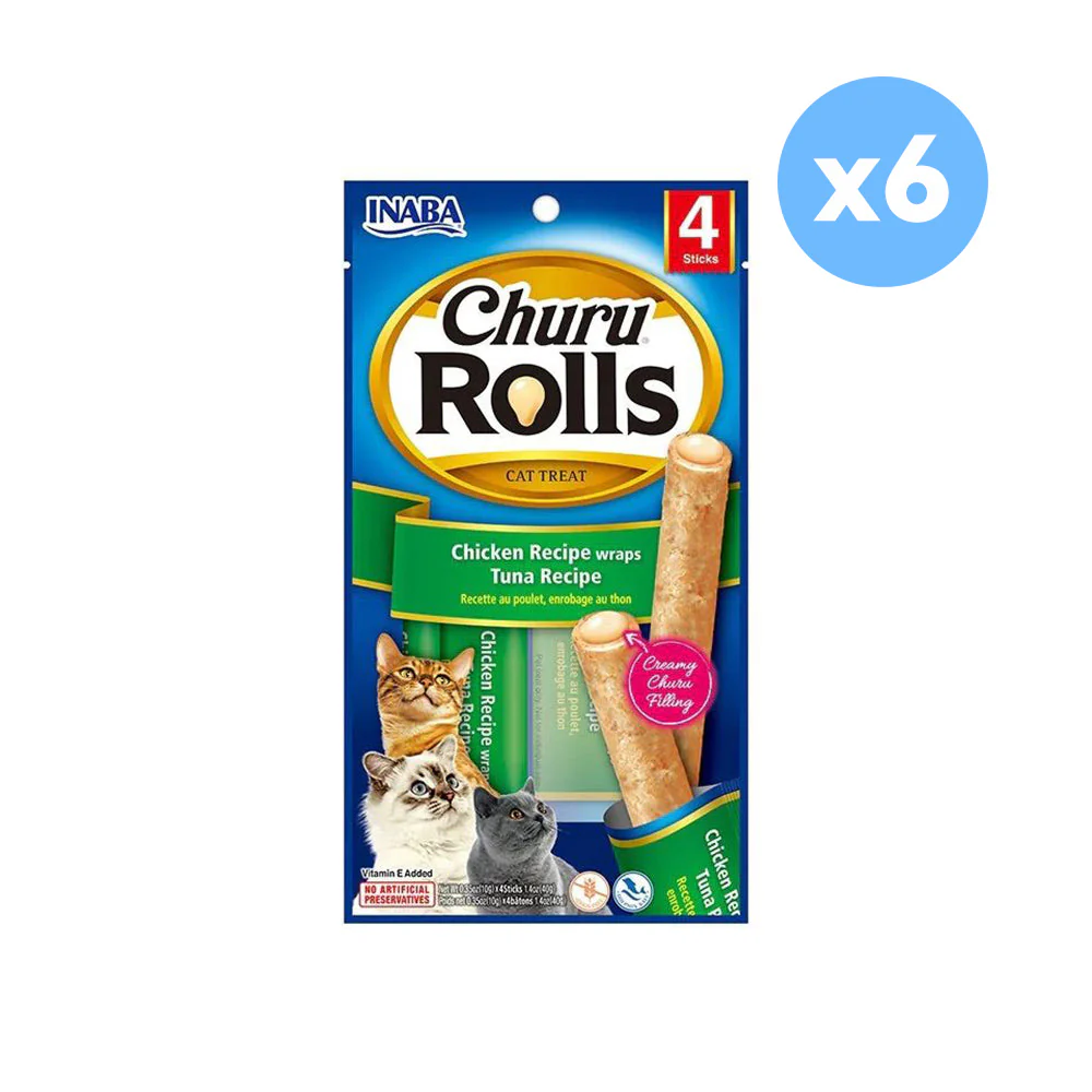 INABA Churu Rolls Chicken Recipe wraps Tuna Recipe Cat Treats - Image 2