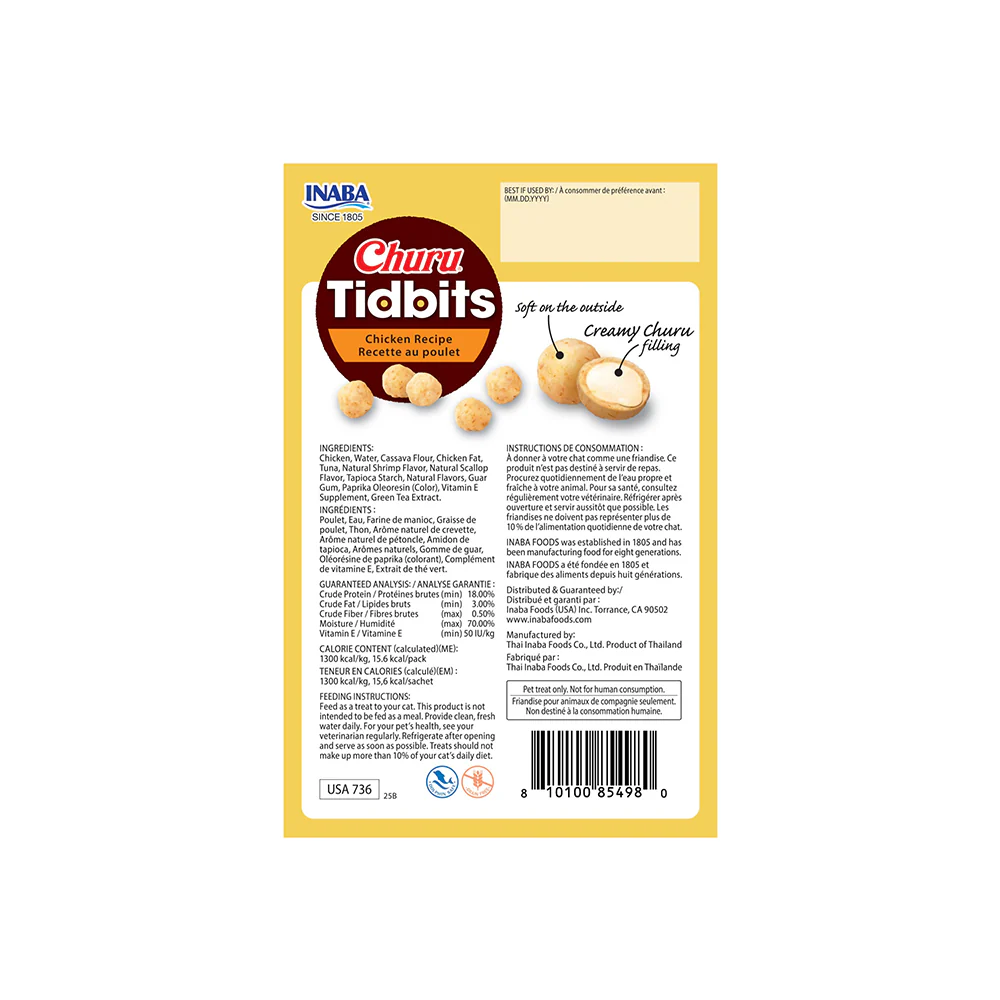 INABA Churu Tidbits Chicken Recipe (12g x 8) USA-736 - Image 2