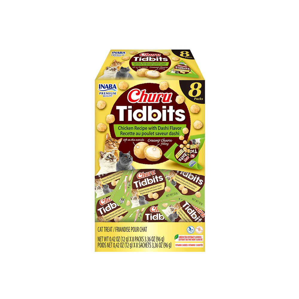 INABA Churu Tidbits Chicken Recipe With Dashi Flavor (12g x 8) USA-737