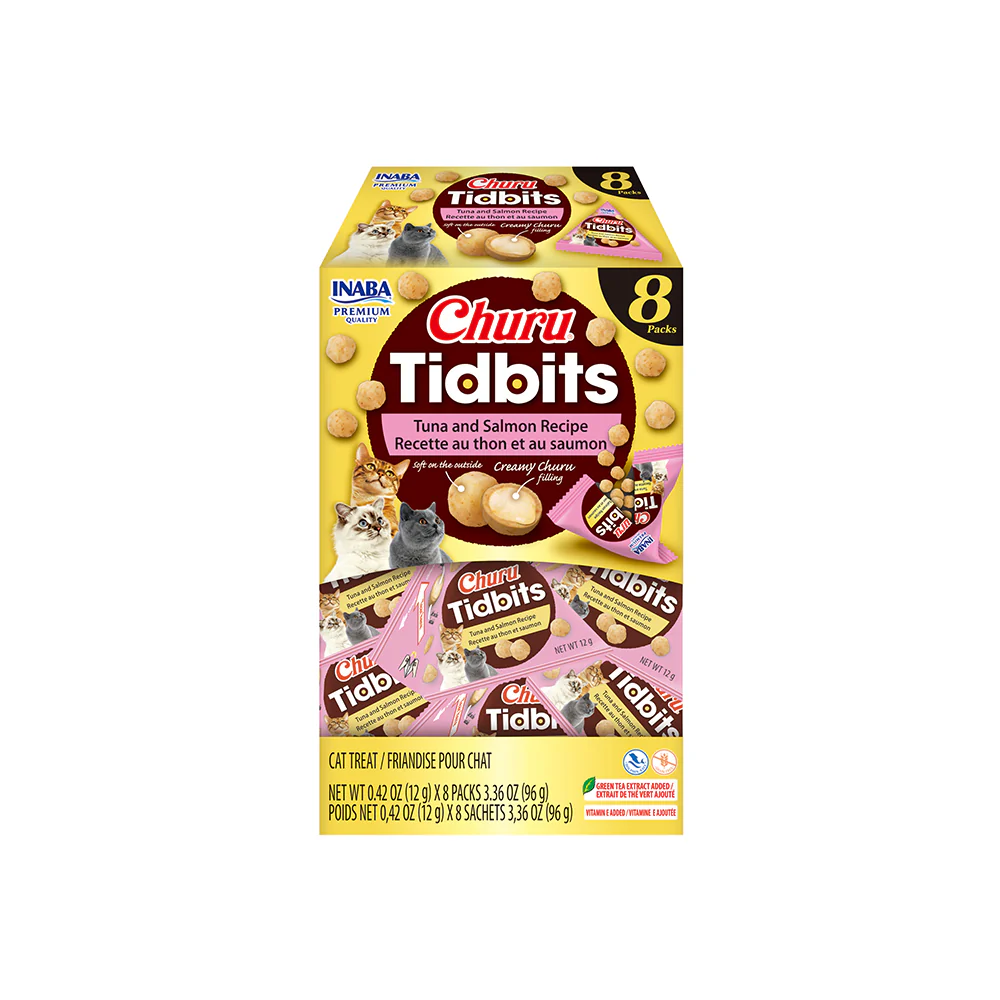 INABA Churu Tidbits Tuna And Salmon Recipe (12g x 8) USA-735