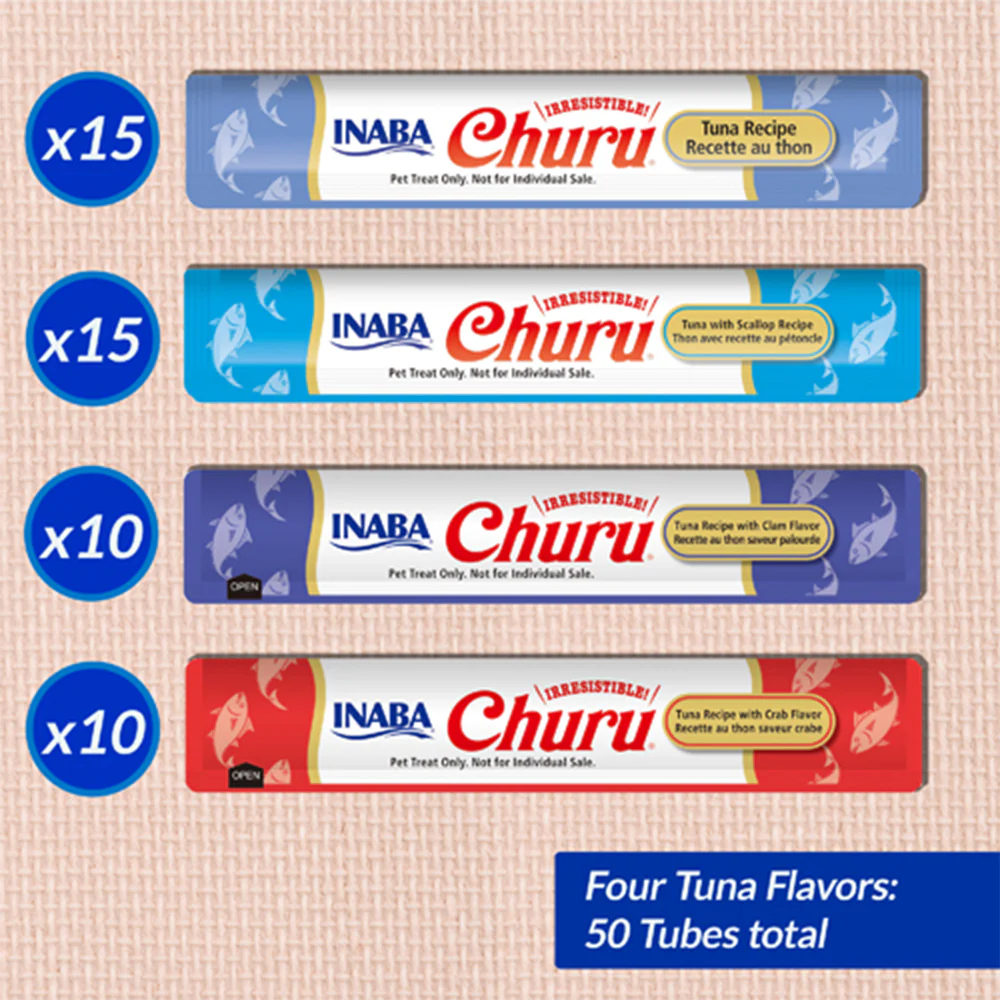 INABA Churu Tuna Seafood Varieties 700g (14g x 50) USA-654B - Image 3