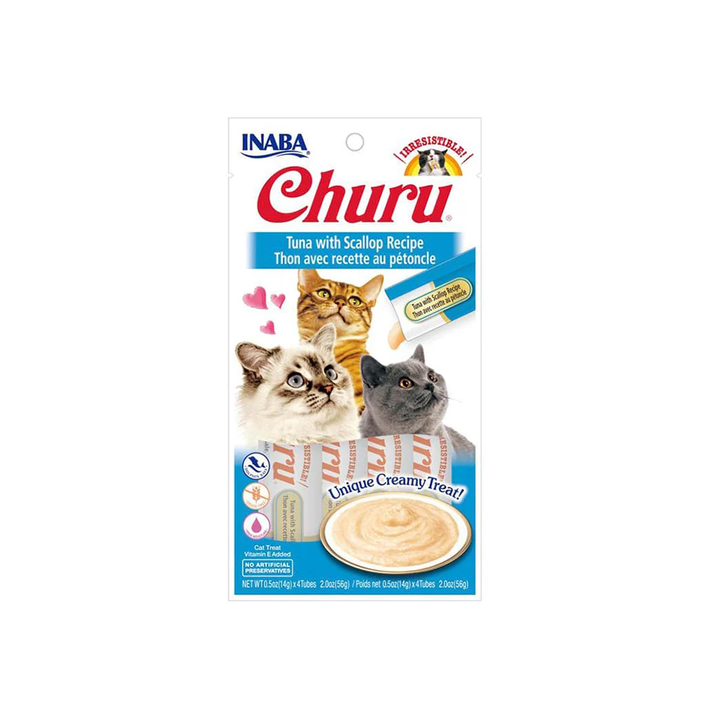 INABA Churu Tuna with Scallop Recipe Wet Cat Treats
