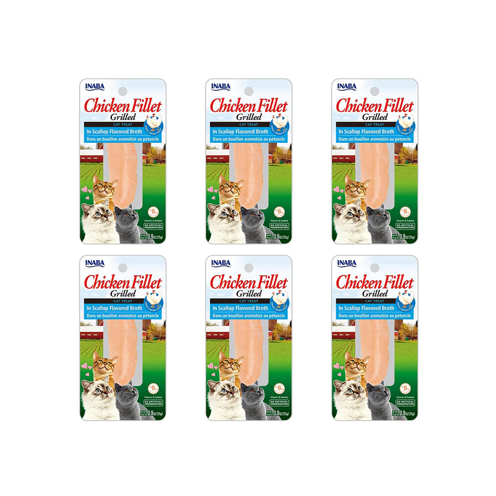 INABA Grilled Chicken Fillet In Scallop Flavored Broth Cat Treats 15g - Image 2