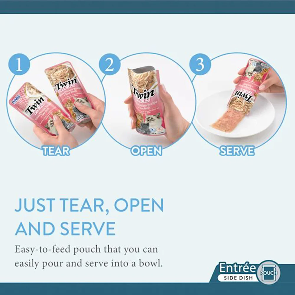 INABA Twin Packs Tuna with Chicken & Scallop Flavored Broth Wet Cat Treats 2x40g - Image 3