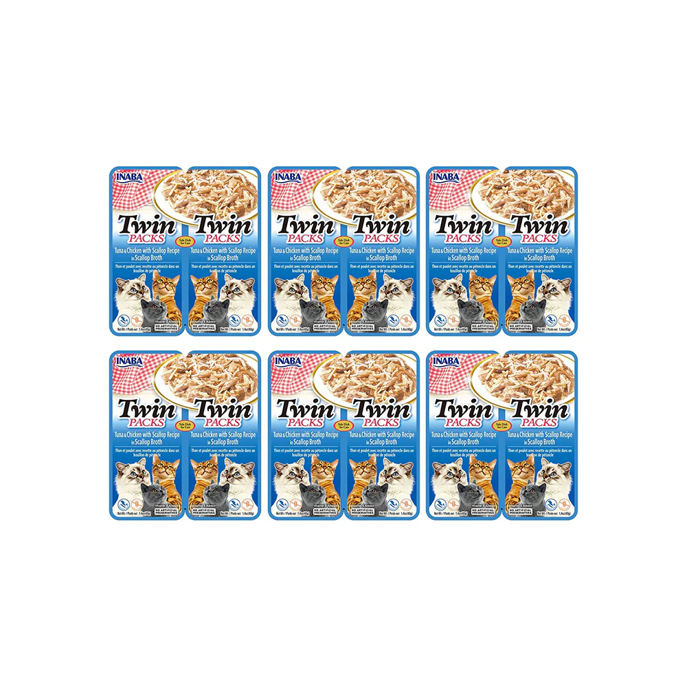 INABA Twin Packs Tuna with Chicken & Scallop Flavored Broth Wet Cat Treats 2x40g - Image 6