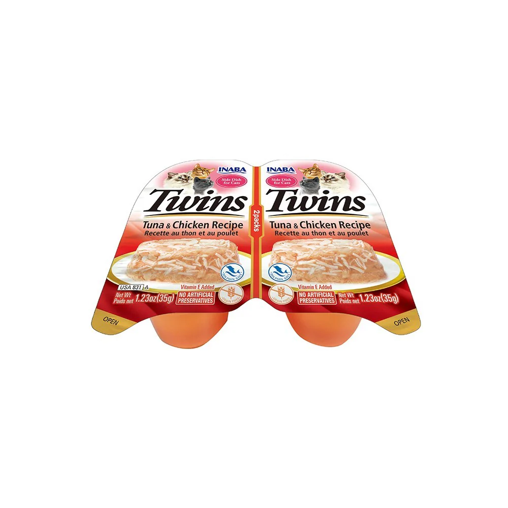 INABA Twins Tuna & Chicken Recipe Cat Treats 2x35g - Image 2