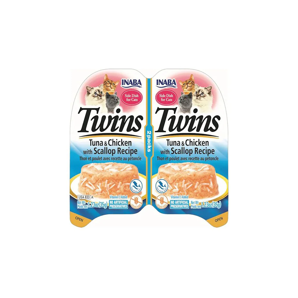INABA Twins Tuna & Chicken with Scallop Recipe Jelly Cat Treats 2x35g