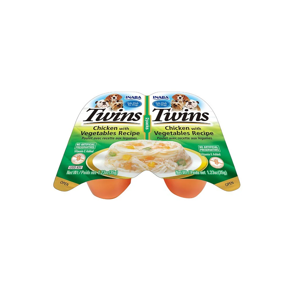INABA Twins Chicken with Vegetables Recipe Dog Treats 2x35g