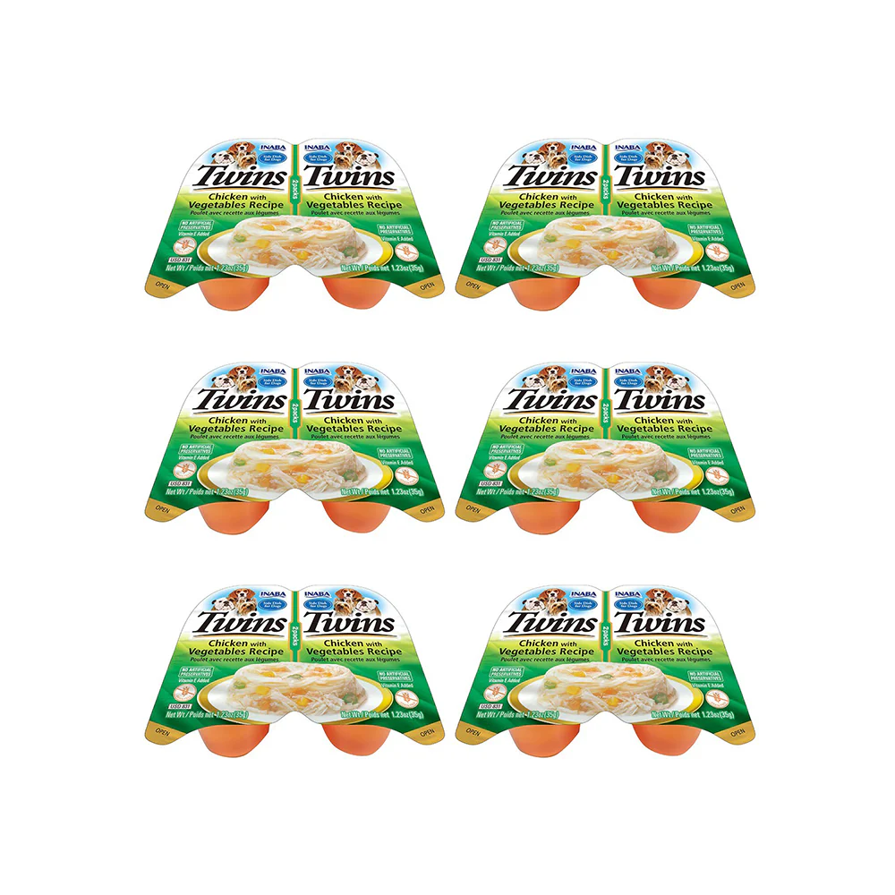 INABA Twins Chicken with Vegetables Recipe Dog Treats 2x35g - Image 2