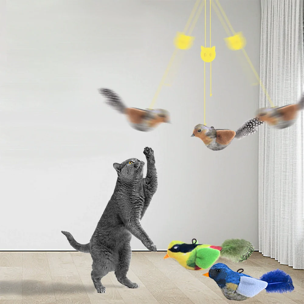 Interactive Chirping Bird Cat Toy – Catnip Sound Teaser Wand - Image 2