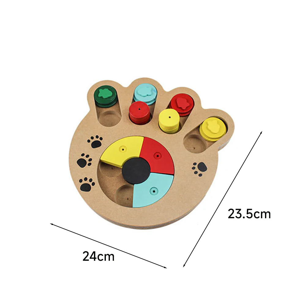 Interactive Treat Enrichment Wooden Dog Puzzle Toy - Image 11