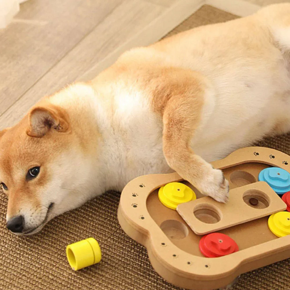 Interactive Treat Enrichment Wooden Dog Puzzle Toy - Image 12