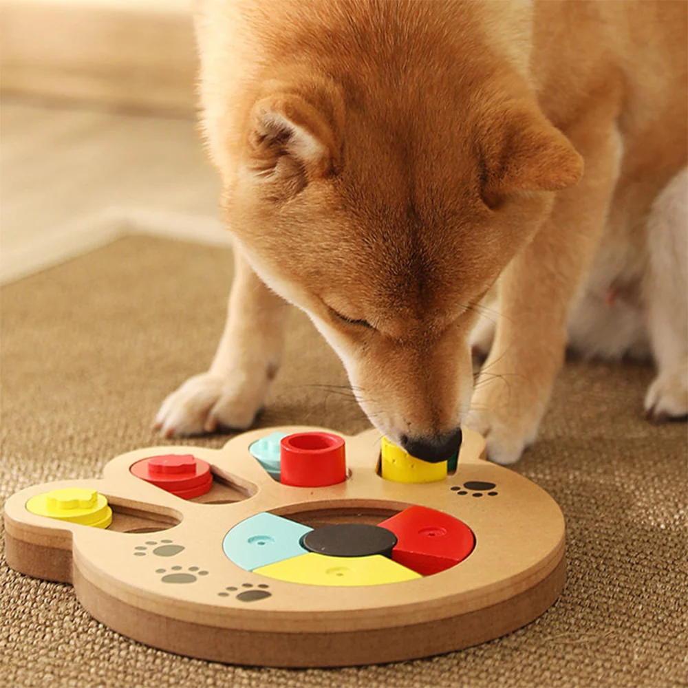 Interactive Treat Enrichment Wooden Dog Puzzle Toy - Image 14