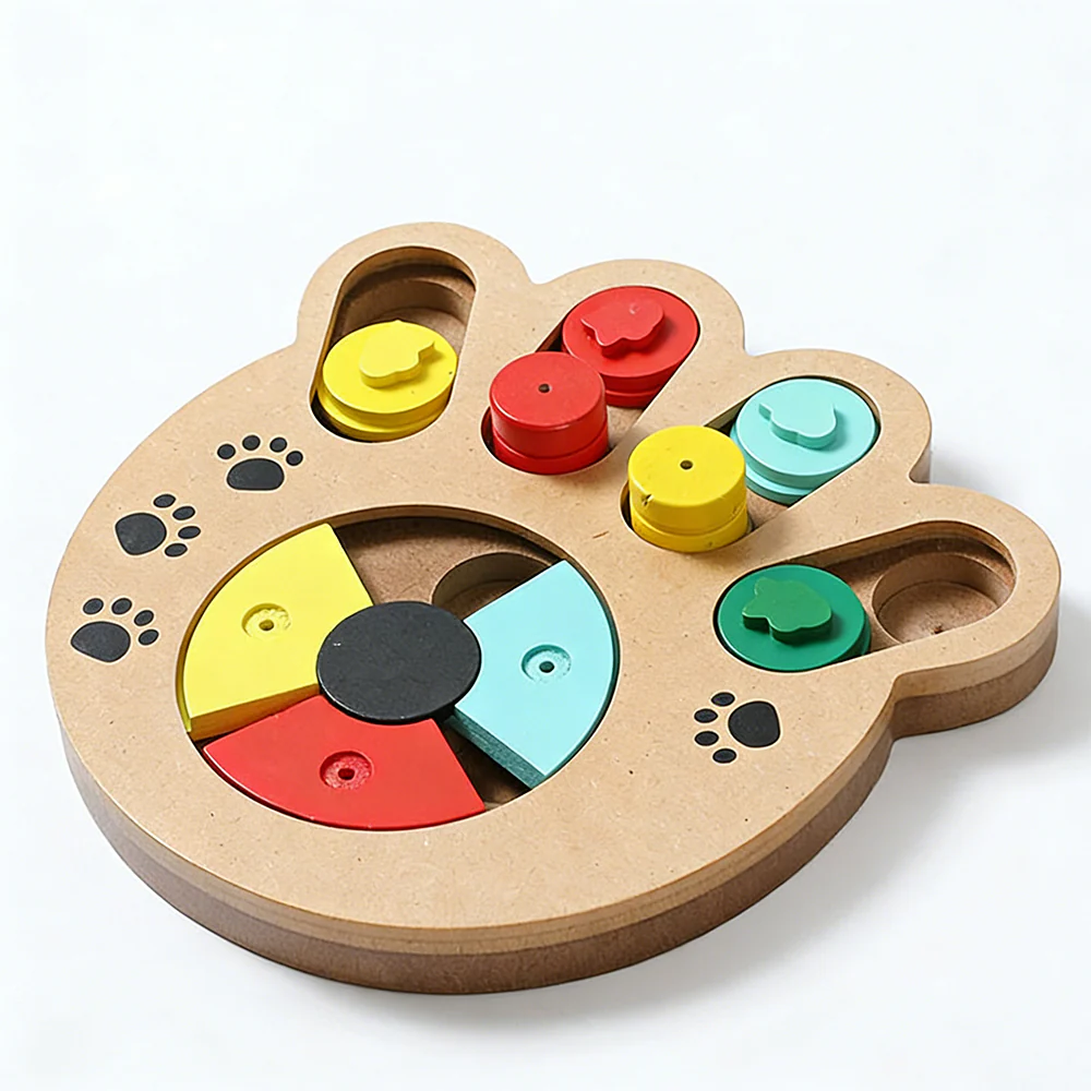 Interactive Treat Enrichment Wooden Dog Puzzle Toy - Image 3