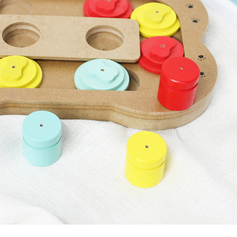 Interactive Treat Enrichment Wooden Dog Puzzle Toy - Image 9