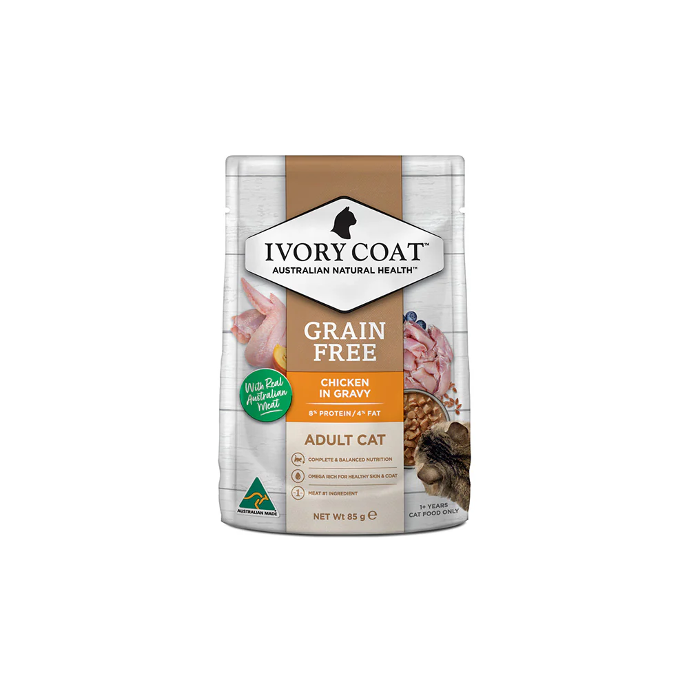 IVORY COAT Grain Free Chicken Gravy Adult Wet Cat Food 85g x 12 - Image 4