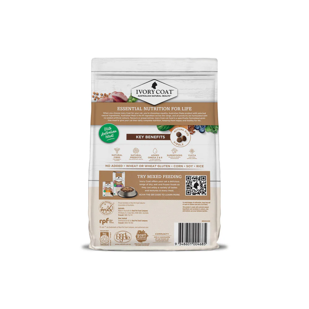 IVORY COAT Grain Free Chicken & Kangaroo Adult Cat Food 2kg - Image 2