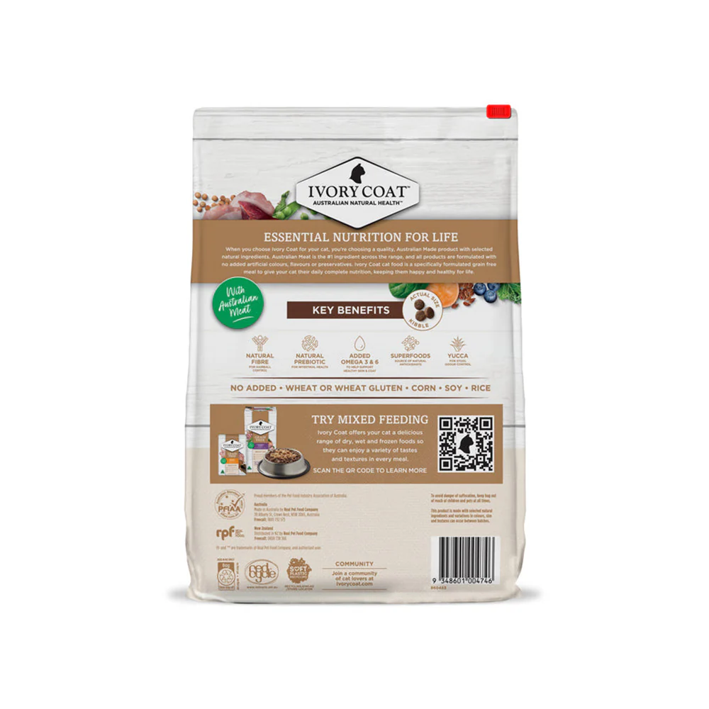 IVORY COAT Grain Free Chicken & Kangaroo Adult Cat Food 4kg - Image 2