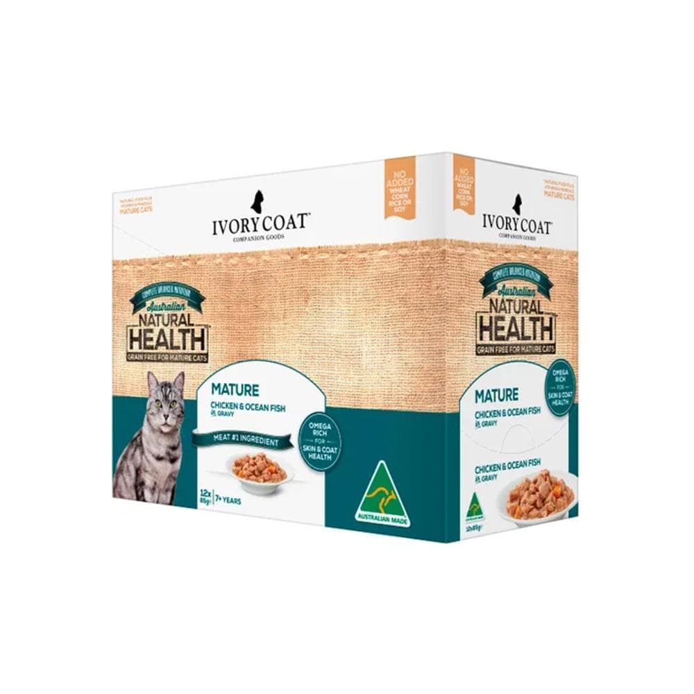 IVORY COAT Grain Free Chicken & Ocean Fish Gravy Mature Wet Cat Food 85g x 12 - Image 3