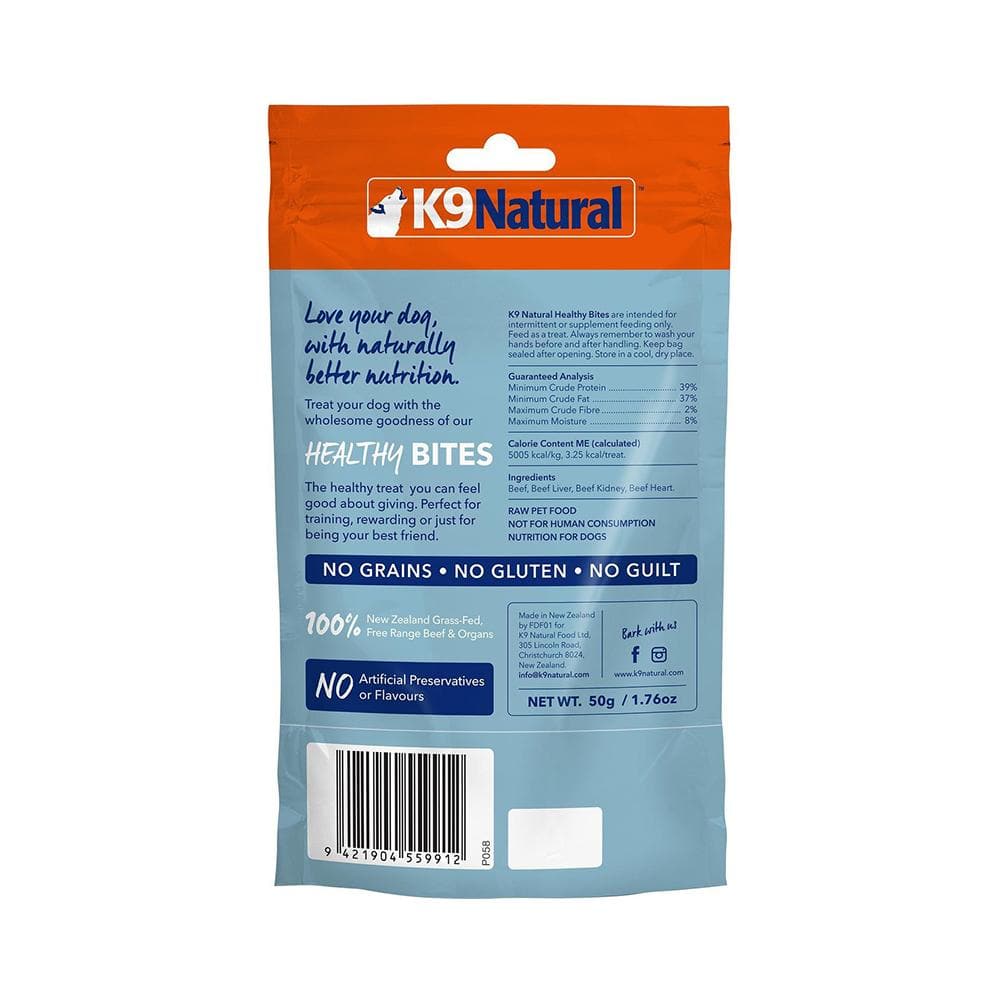 K9 NATURAL Beef Healthy Bites Dog Treats 50g - Image 2
