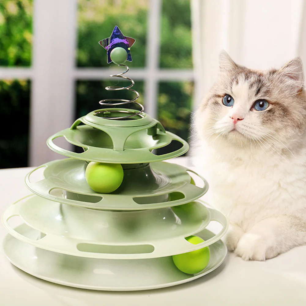 KARA PET Green Cat Turntable Toy With Balls - Image 3