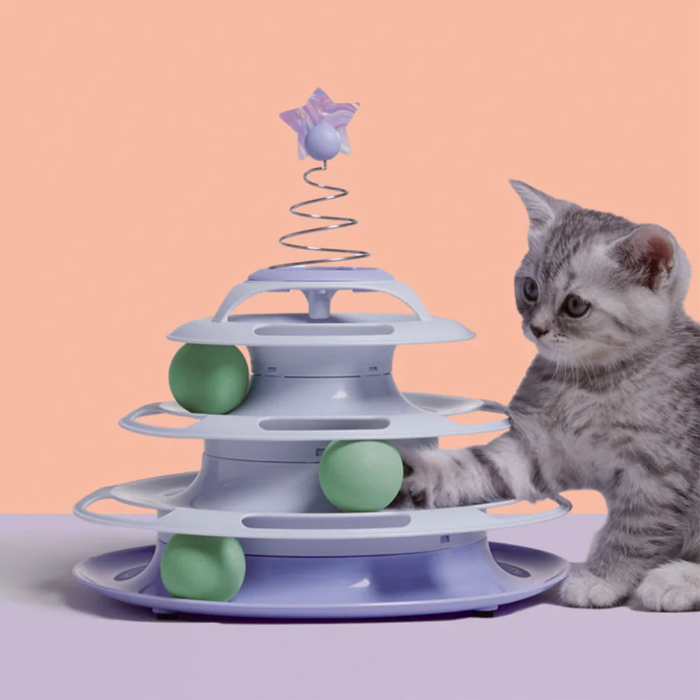 KARA PET Cat Turntable Toy With Balls - Light Purple - Image 6
