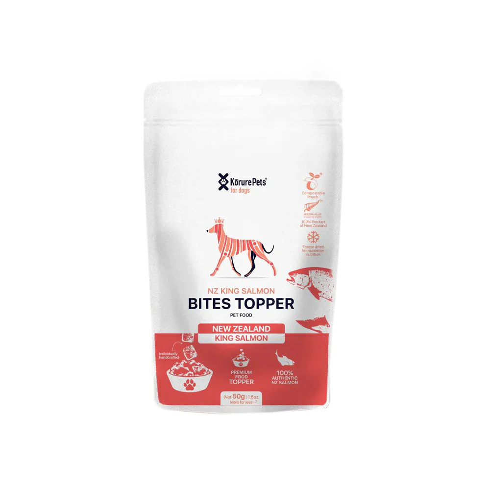 KORURE PETS NZ King Salmon Bites Dog Food Topper 50g