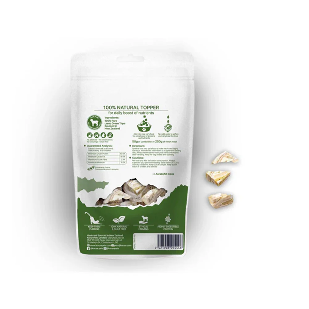 KORURE PETS NZ Lamb Green Tripe Cat Food Topper 40g - Image 2