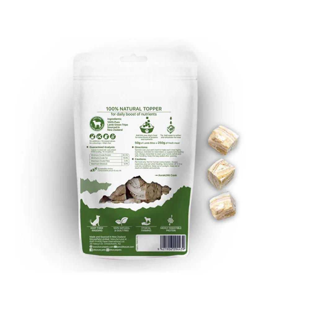 KORURE PETS NZ Lamb Green Tripe Dog Food Topper 40g - Image 5