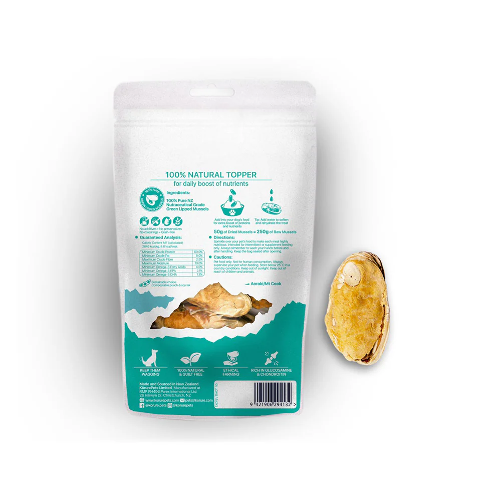 KORURE PETS NZ Omega-3 Mussel Dog Food Topper 50g - Image 2