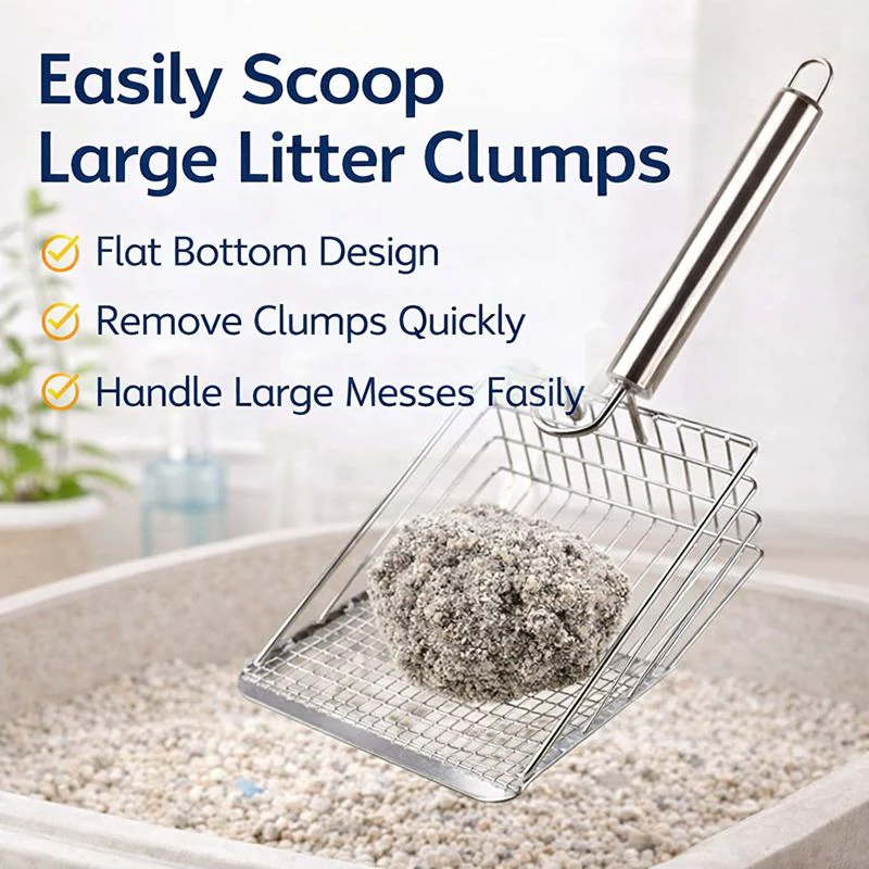 Large Stainless Steel Cat Litter Scoop - Image 2