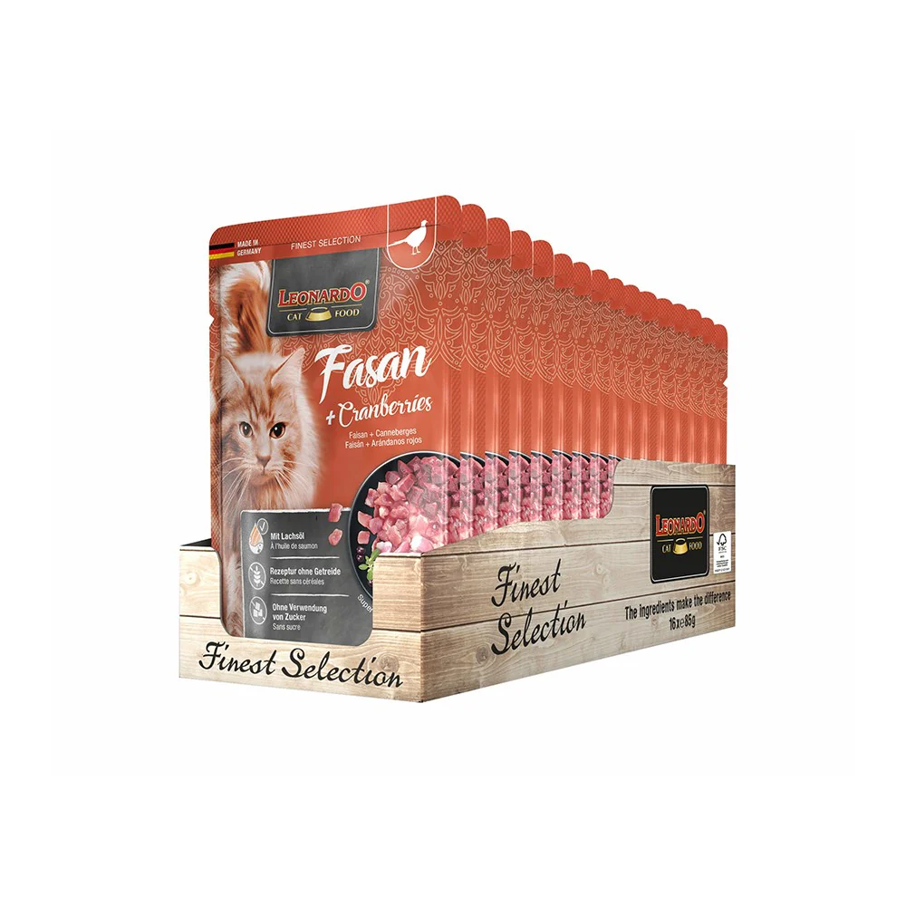 LEONARDO Finest Selection Pheasant + Cranberries Wet Cat Food - Image 3
