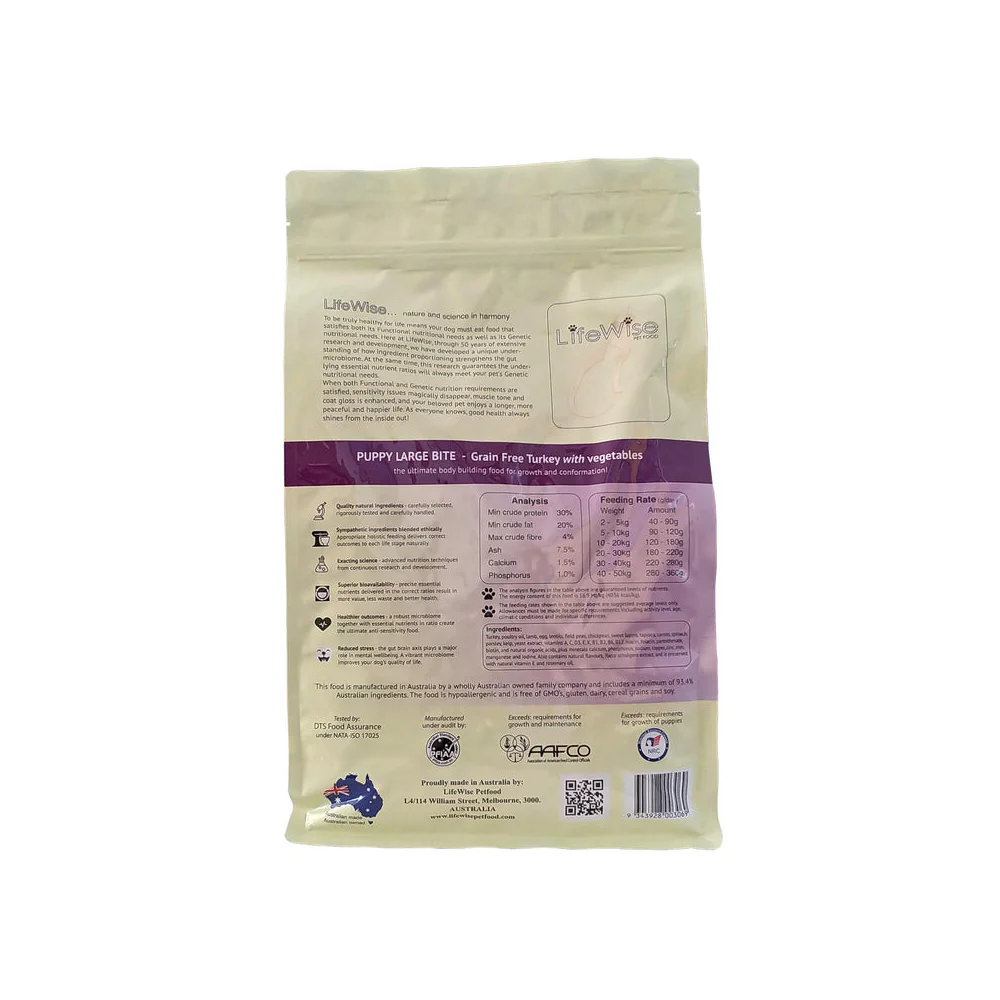 LIFEWISE Stage 3 Turkey Large Bites Puppy Dry Dog Food - Image 3