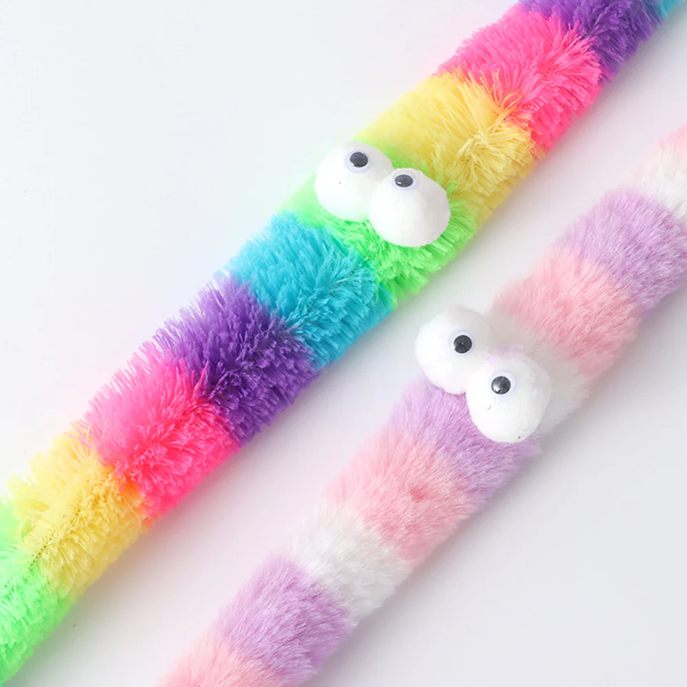Light-Colored Plush Rainbow Snake Cat Teaser - Image 3