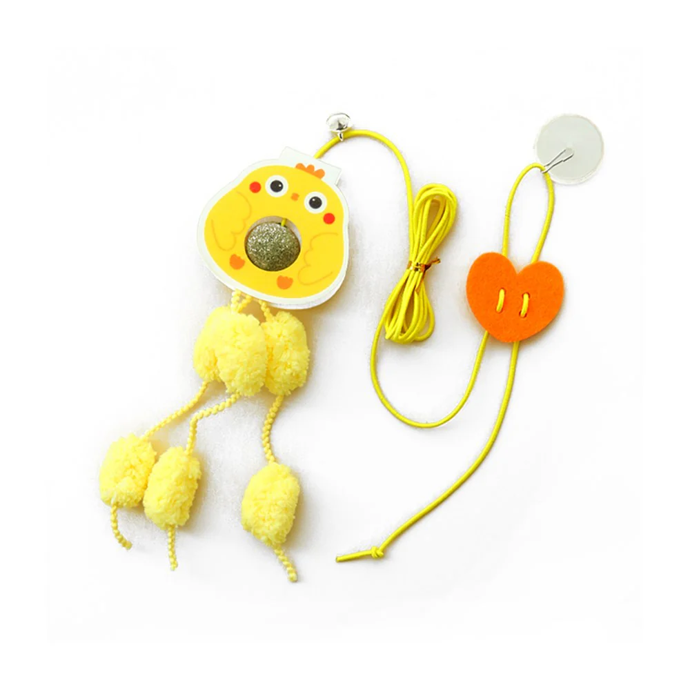 Little Yellow Chicken Hanging Door With Elastic Swing & Catnip Ball Cat Toy