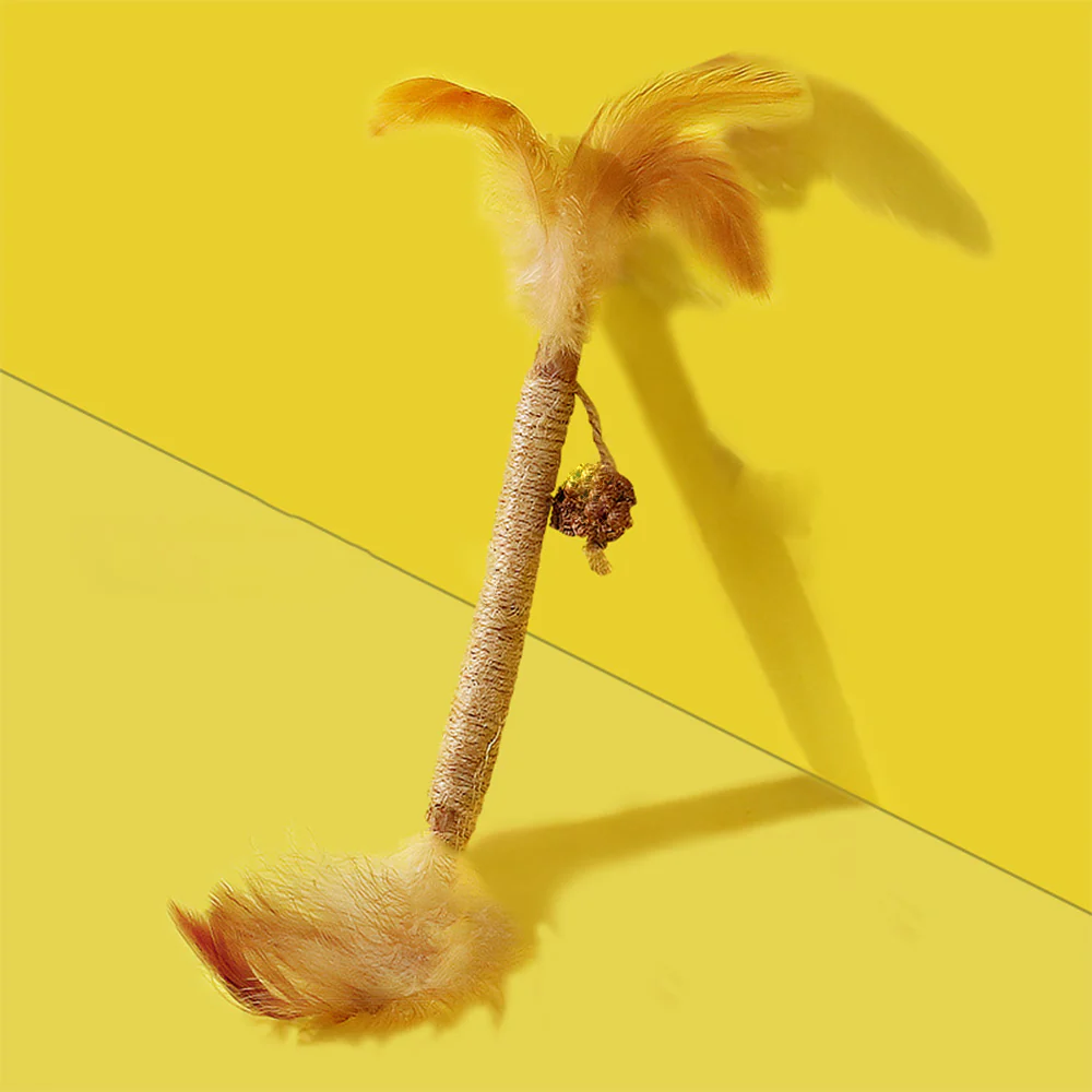 LureFoliage Purslane Cat Teaser Wand With Feathers - Image 2