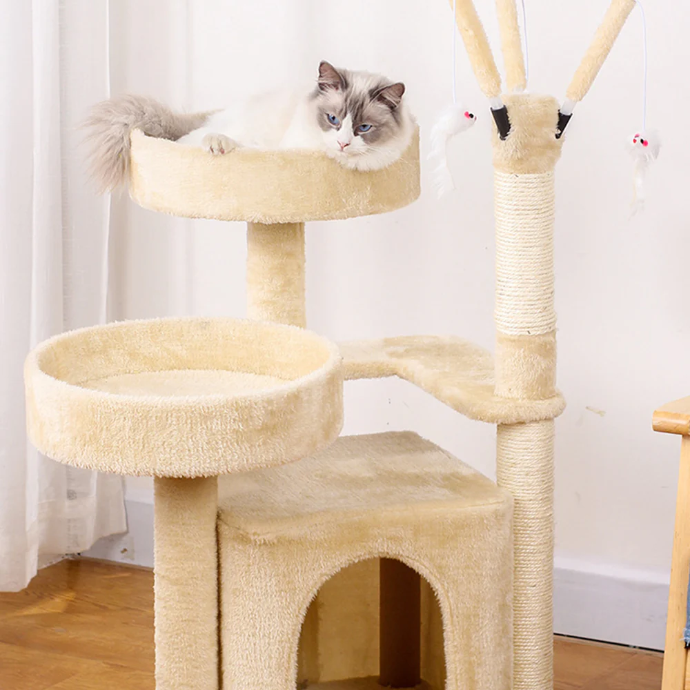 Luxury Multi-Level Sisal Cat Tree - Large 132x45x50cm - Image 2