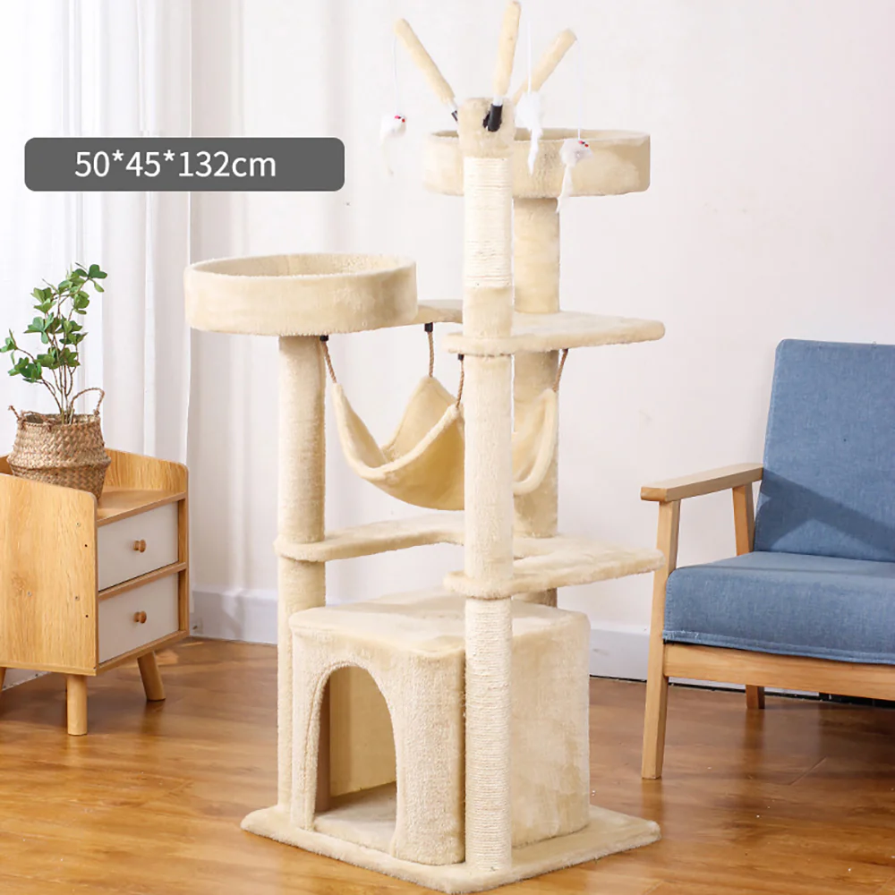 Luxury Multi-Level Sisal Cat Tree - Large 132x45x50cm - Image 6