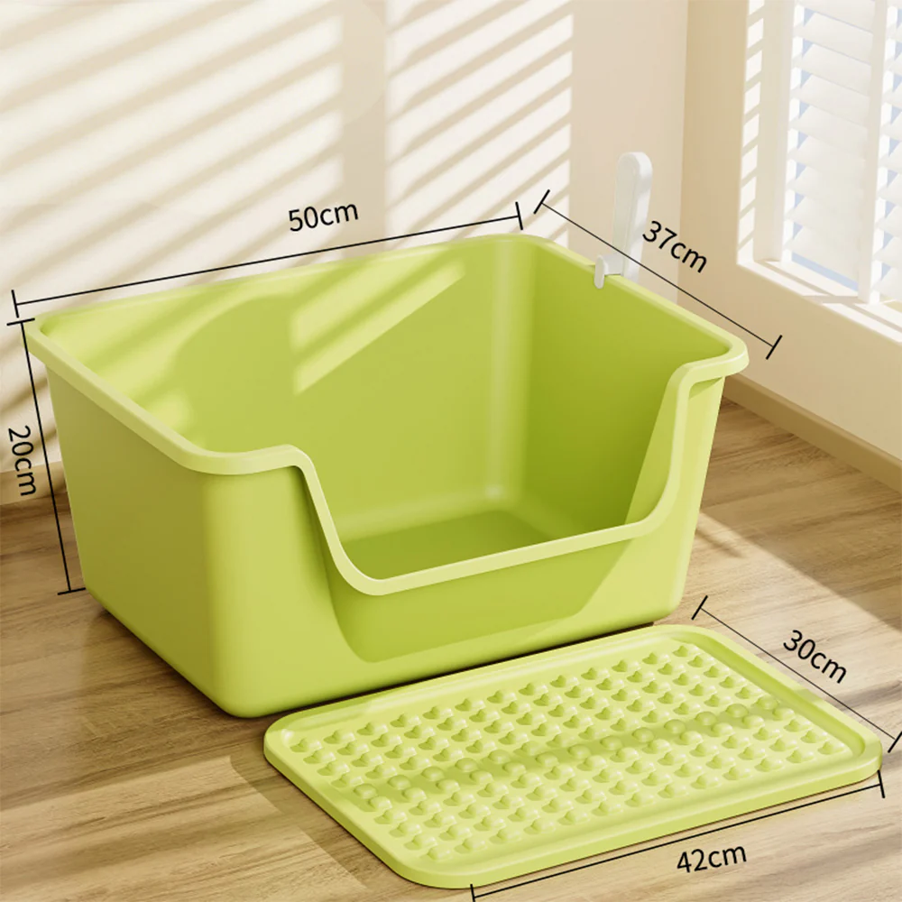 Large Cat Litter Box with Anti-Tracking Mat – 50cm Open Litter Tray Set - Image 2