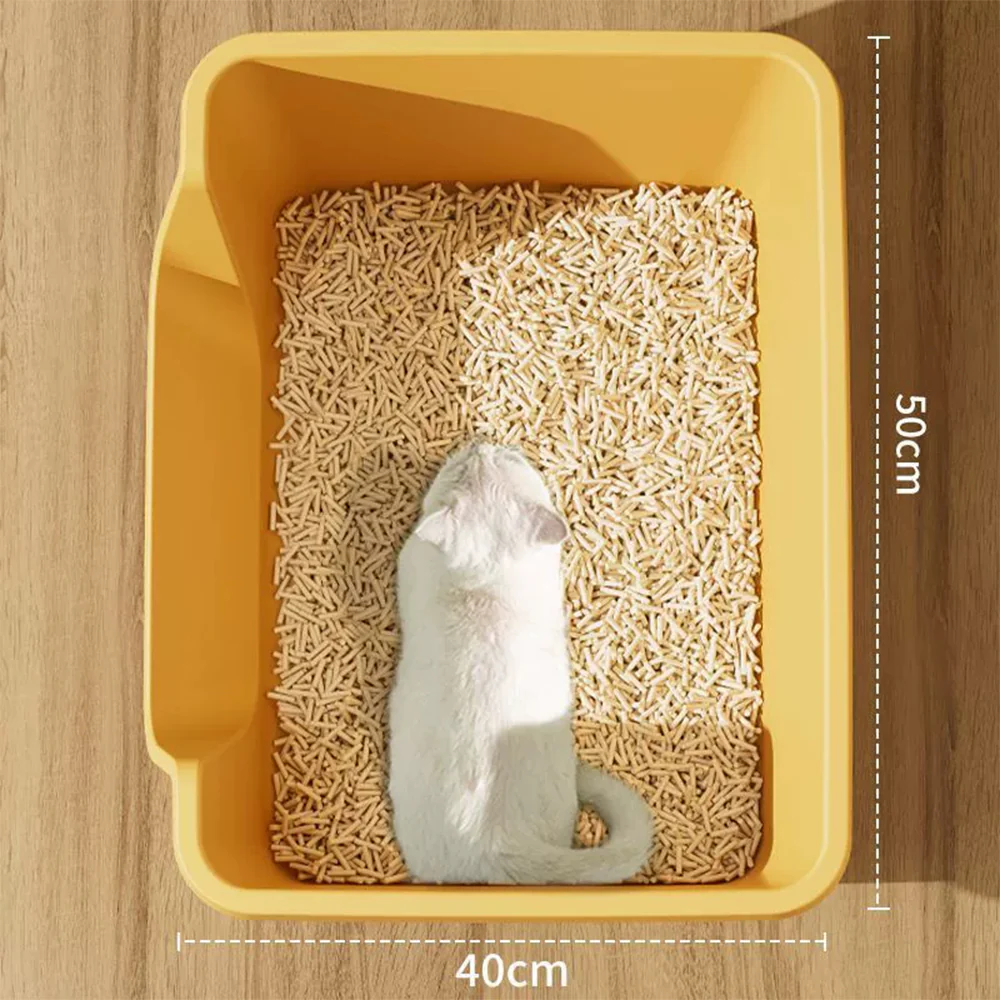 Large Cat Litter Box with Anti-Tracking Mat – 50cm Open Litter Tray Set - Image 7