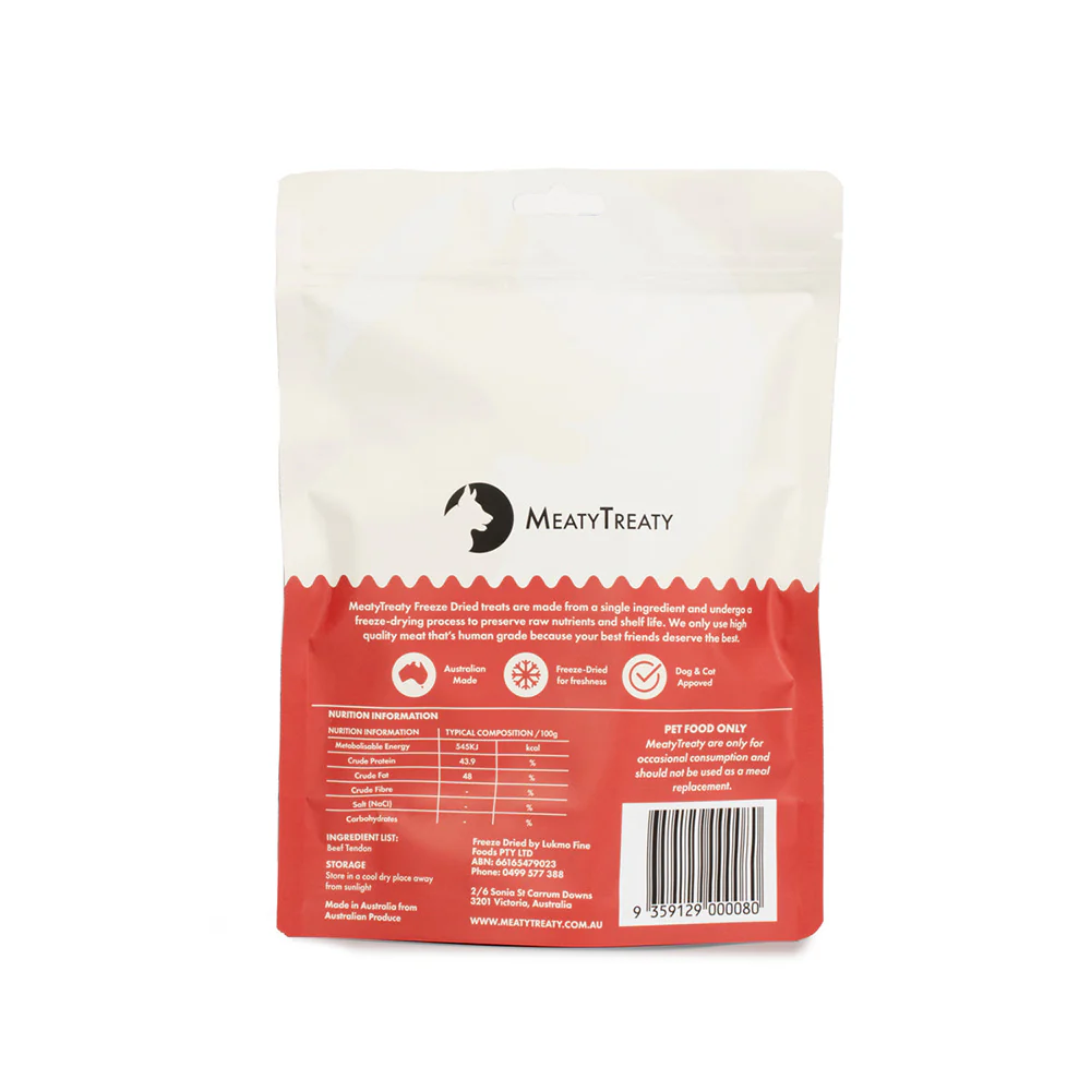 MEATY TREATY Beef Tendon Freeze Dried Dog & Cat Treats 70g - Image 2