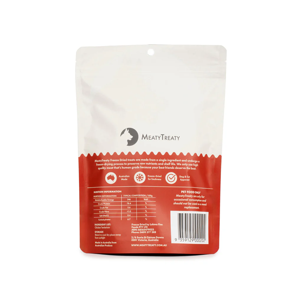 MEATY TREATY Freeze Dried Chicken Tenderloins Pet Treats 80g - Image 2