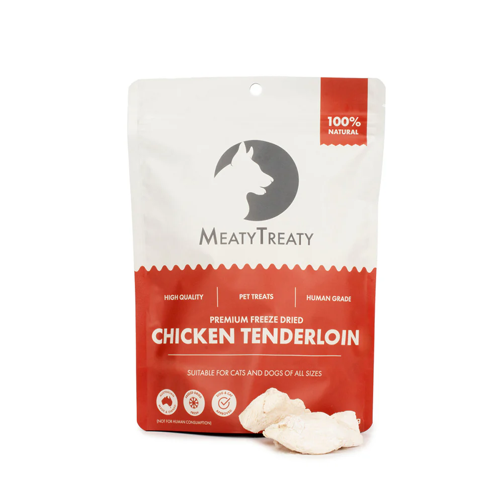 MEATY TREATY Freeze Dried Chicken Tenderloins Pet Treats 80g - Image 3
