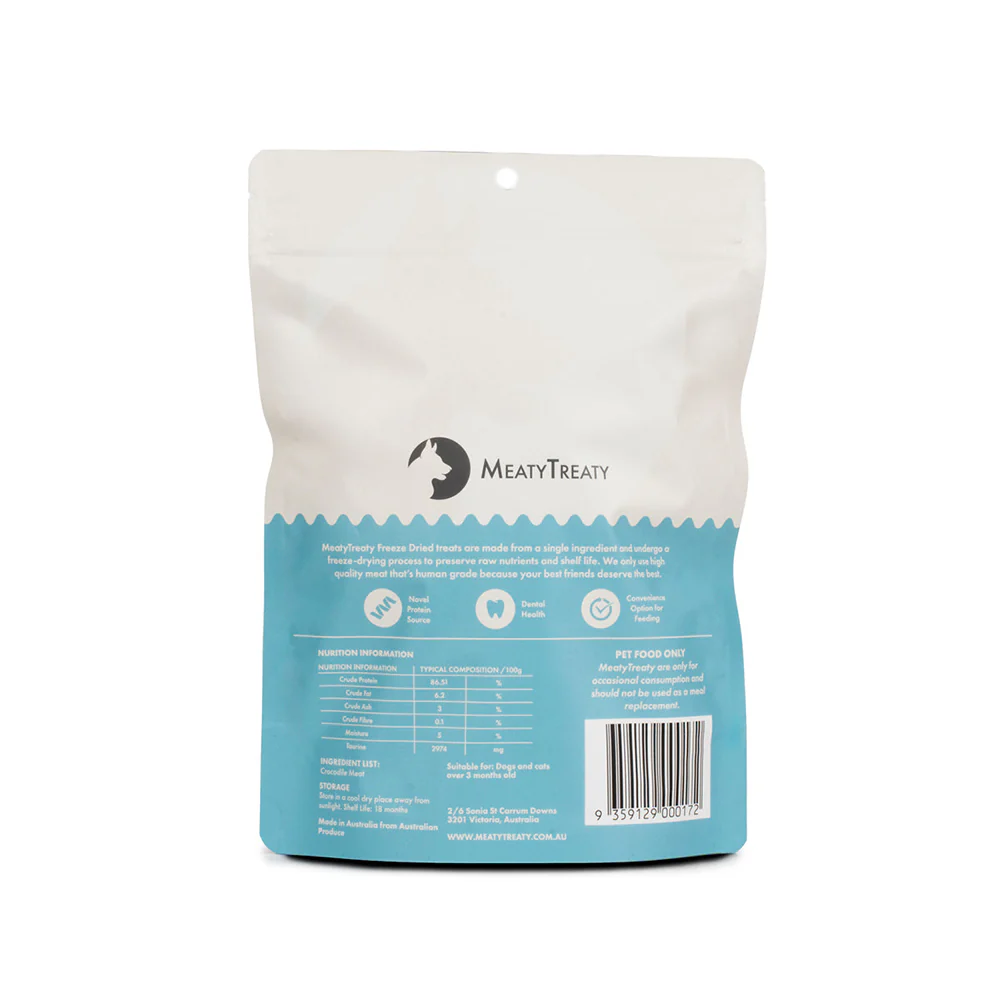 MEATY TREATY Freeze Dried Crocodile Pet Treats 50g - Image 2