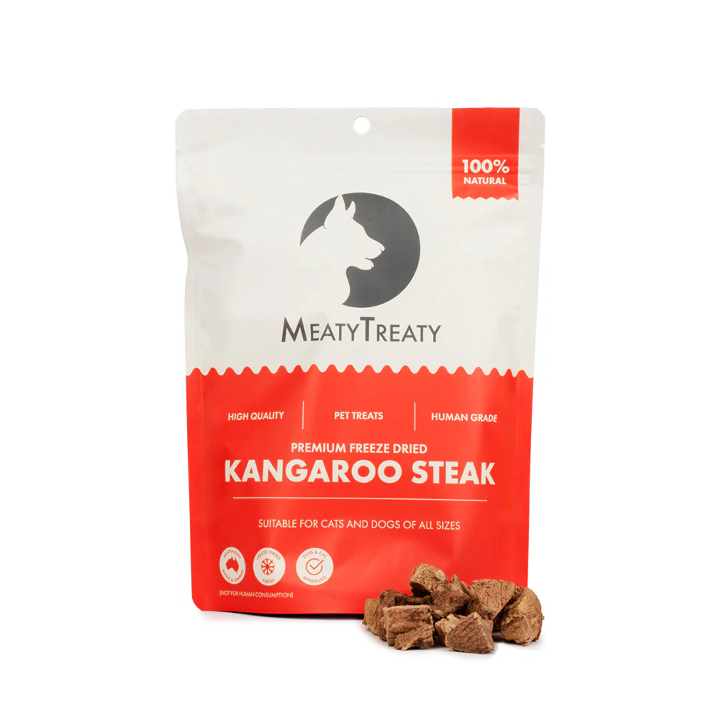 MEATY TREATY Freeze Dried Kangaroo Steak Pet Treats 80g - Image 3