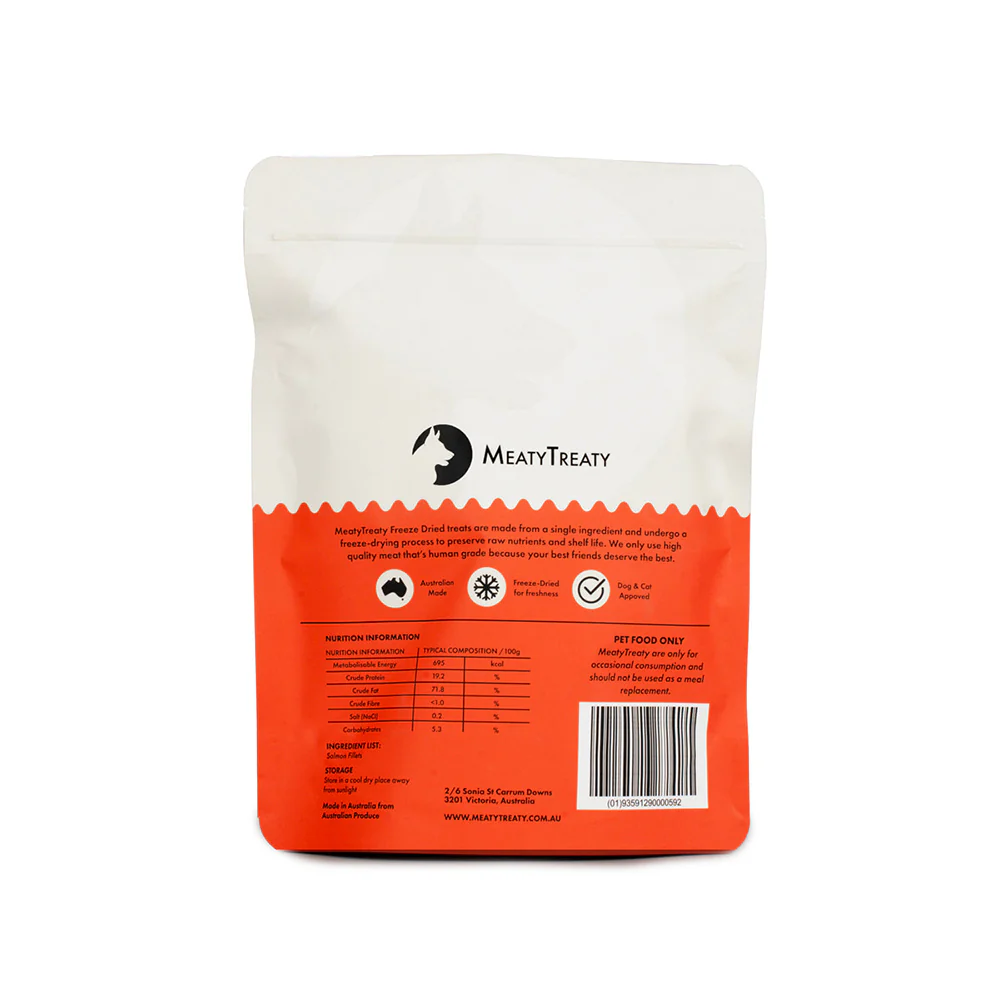 MEATY TREATY Salmon Fillet Freeze Dried Dog & Cat Treats 80g - Image 2